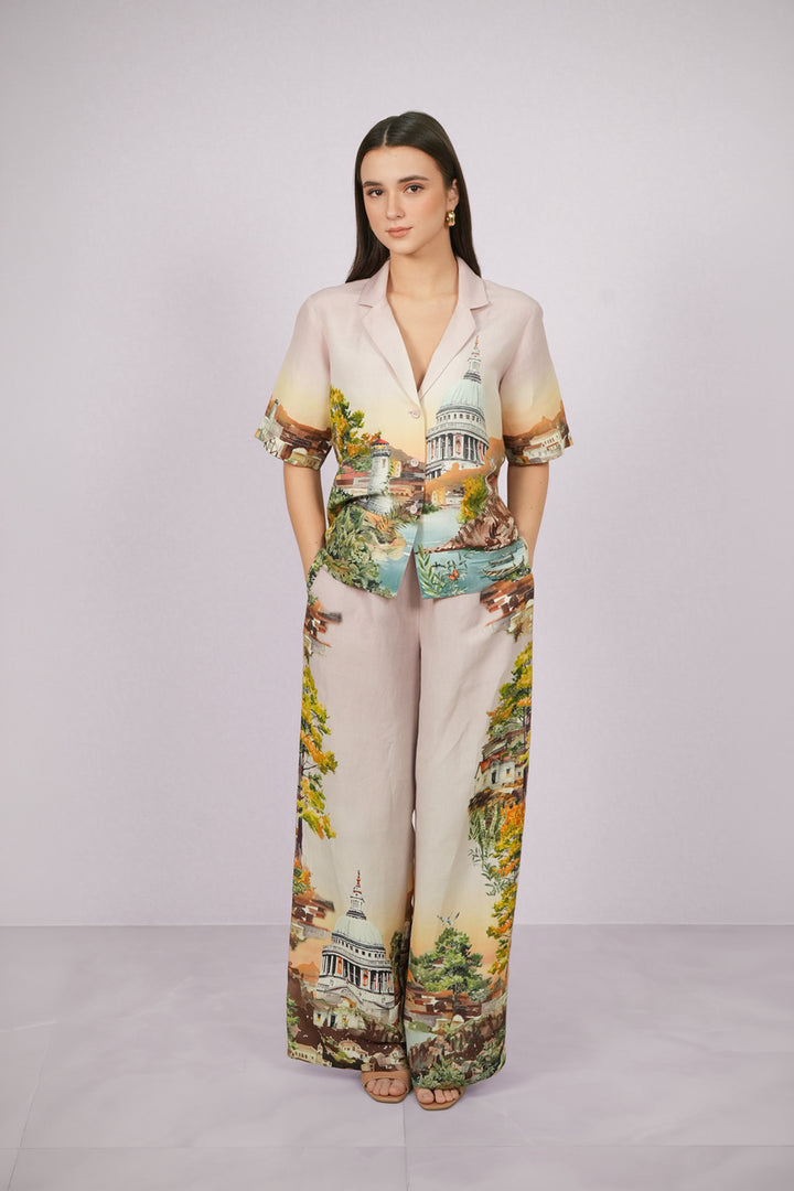 Ravena Knotch Collar Shirt and Pants