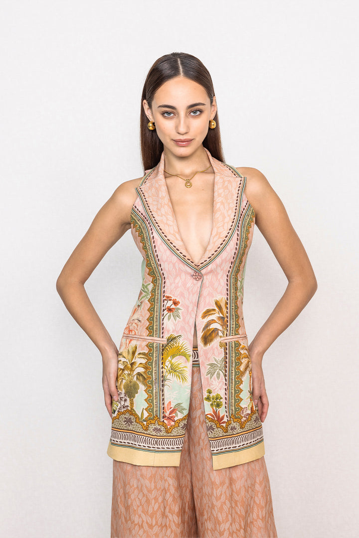 Alva Long Halter Waist Coat
