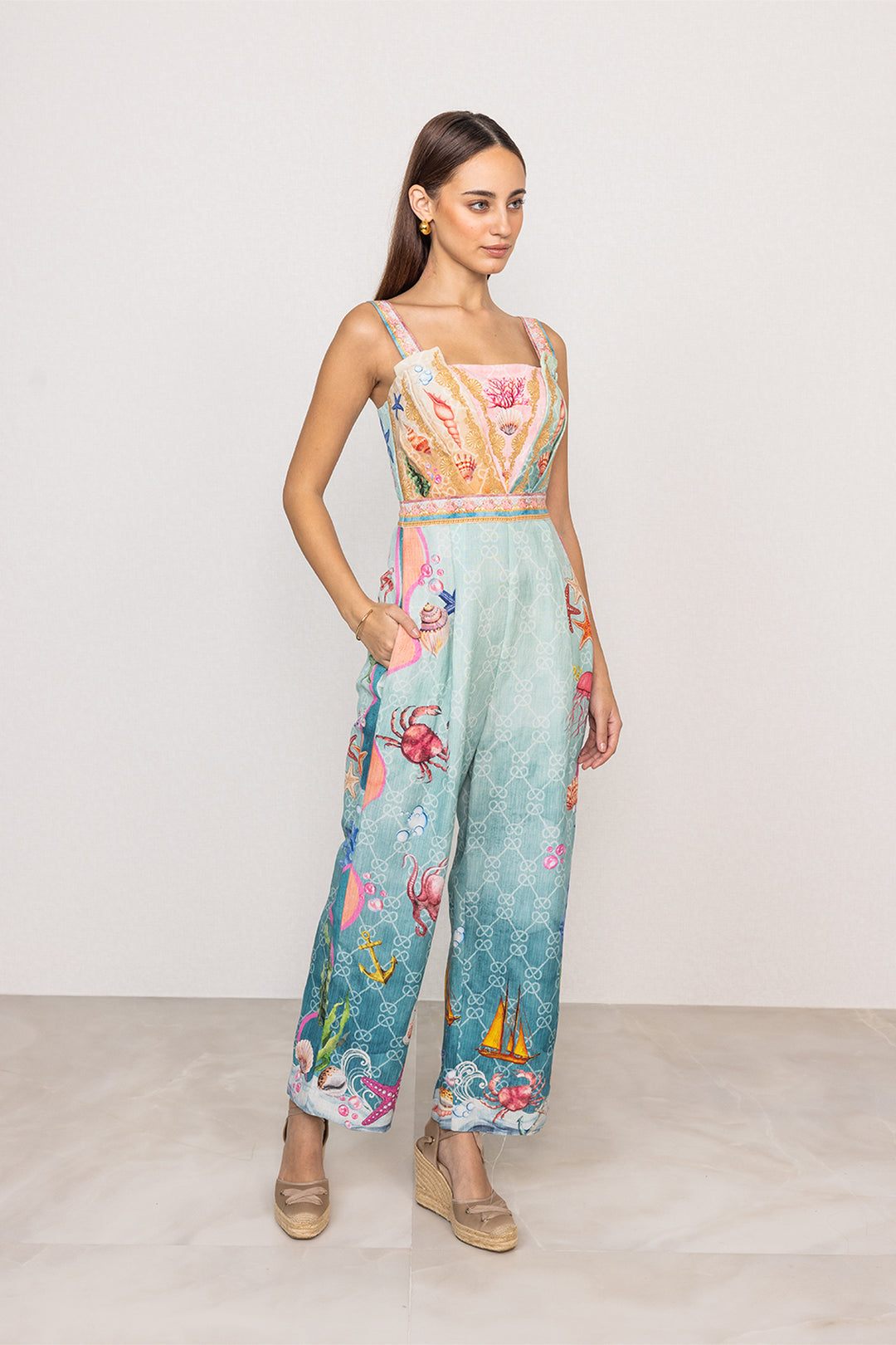 Marina Pleated Strap Jumpsuit
