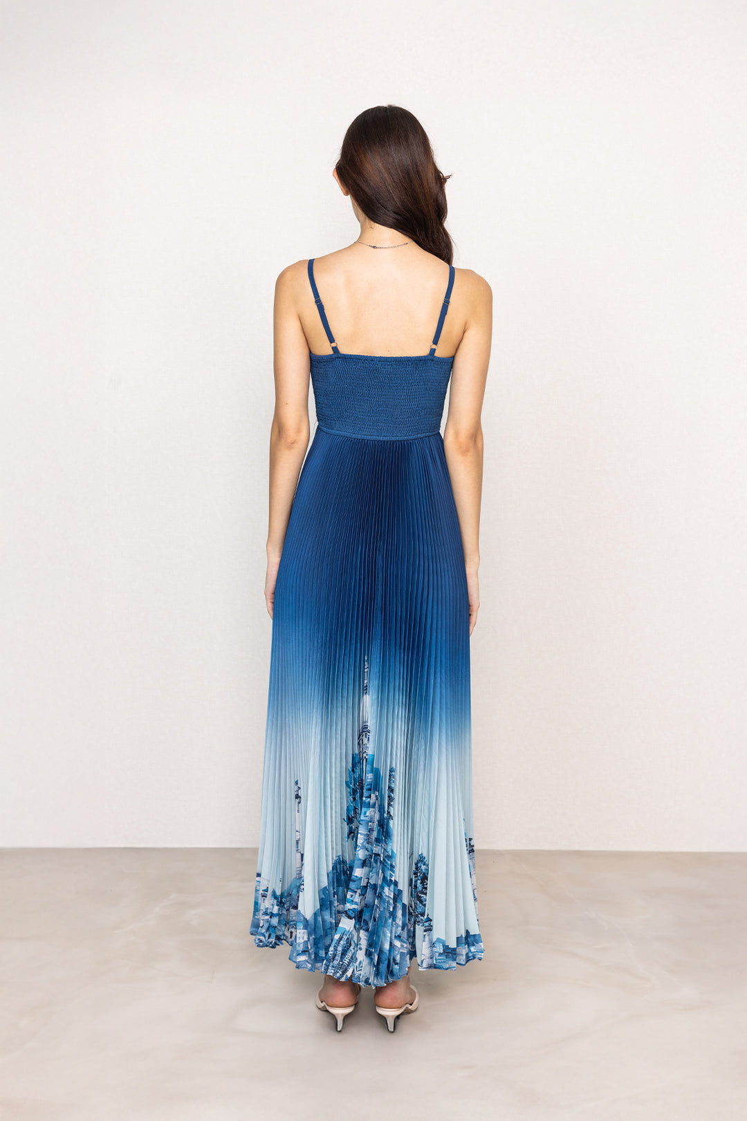 Comet Strap Pleated Maxi Dress