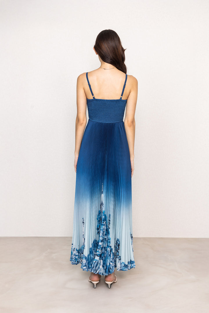 Comet Strap Pleated Maxi Dress