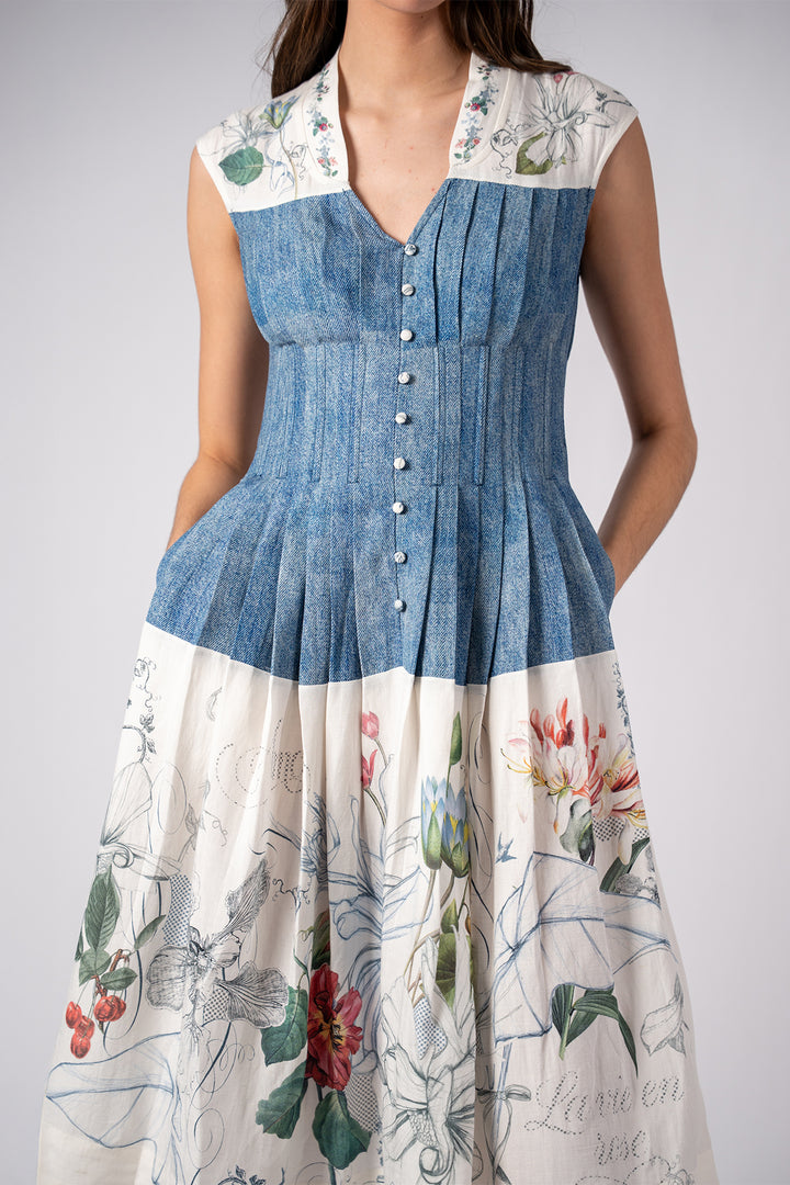 Binx Pleated Midi Dress