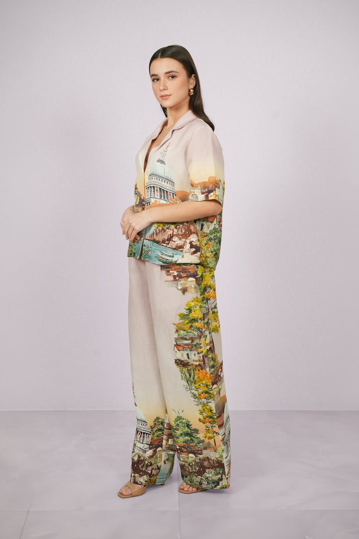 Ravena Knotch Collar Shirt and Pants