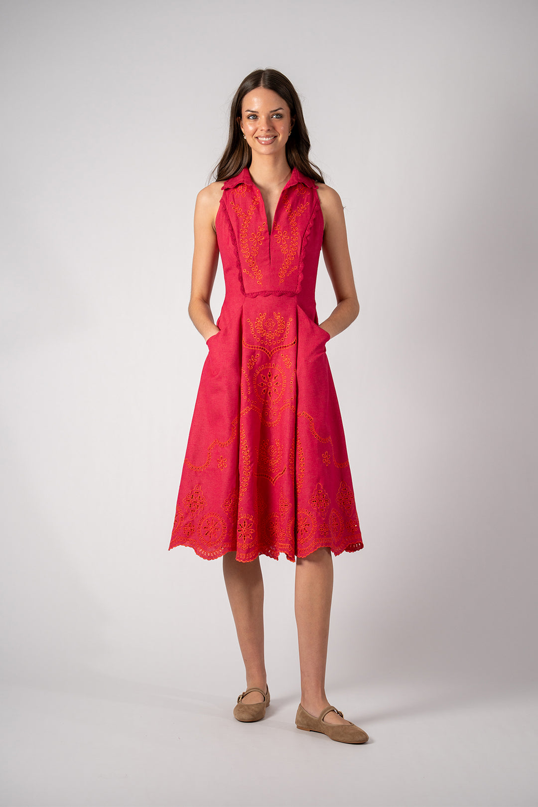 Delore Collared Halter Dress