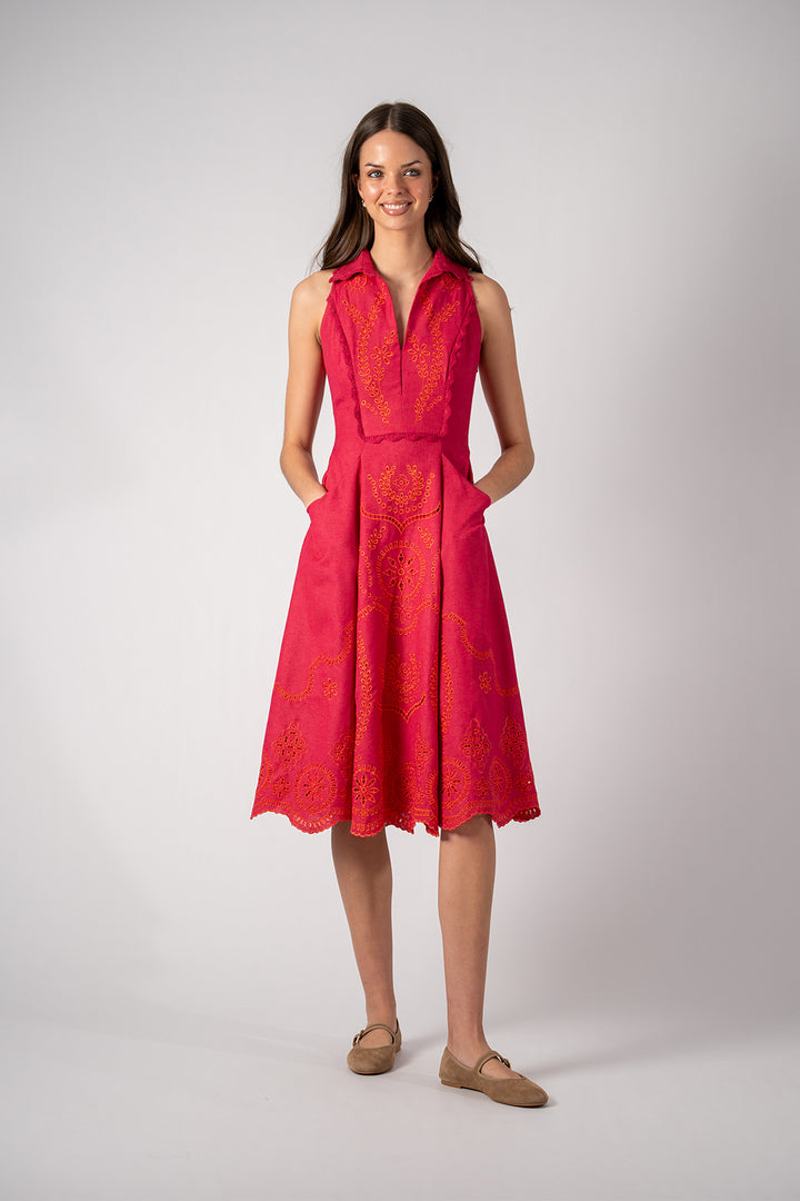 Delore Collared Halter Dress