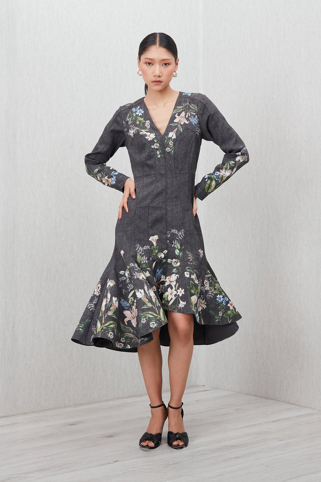 knee length dresses for ladies LoveShackFancy - Rinwell Velvet Rhinestone Bow Dress main image 1