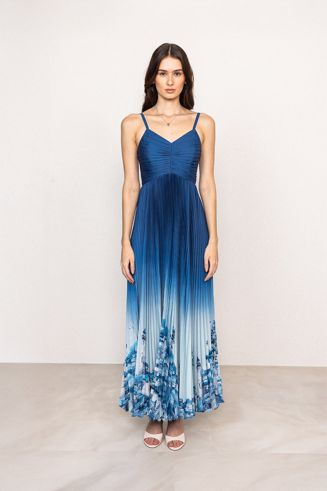 Comet Strap Pleated Maxi Dress