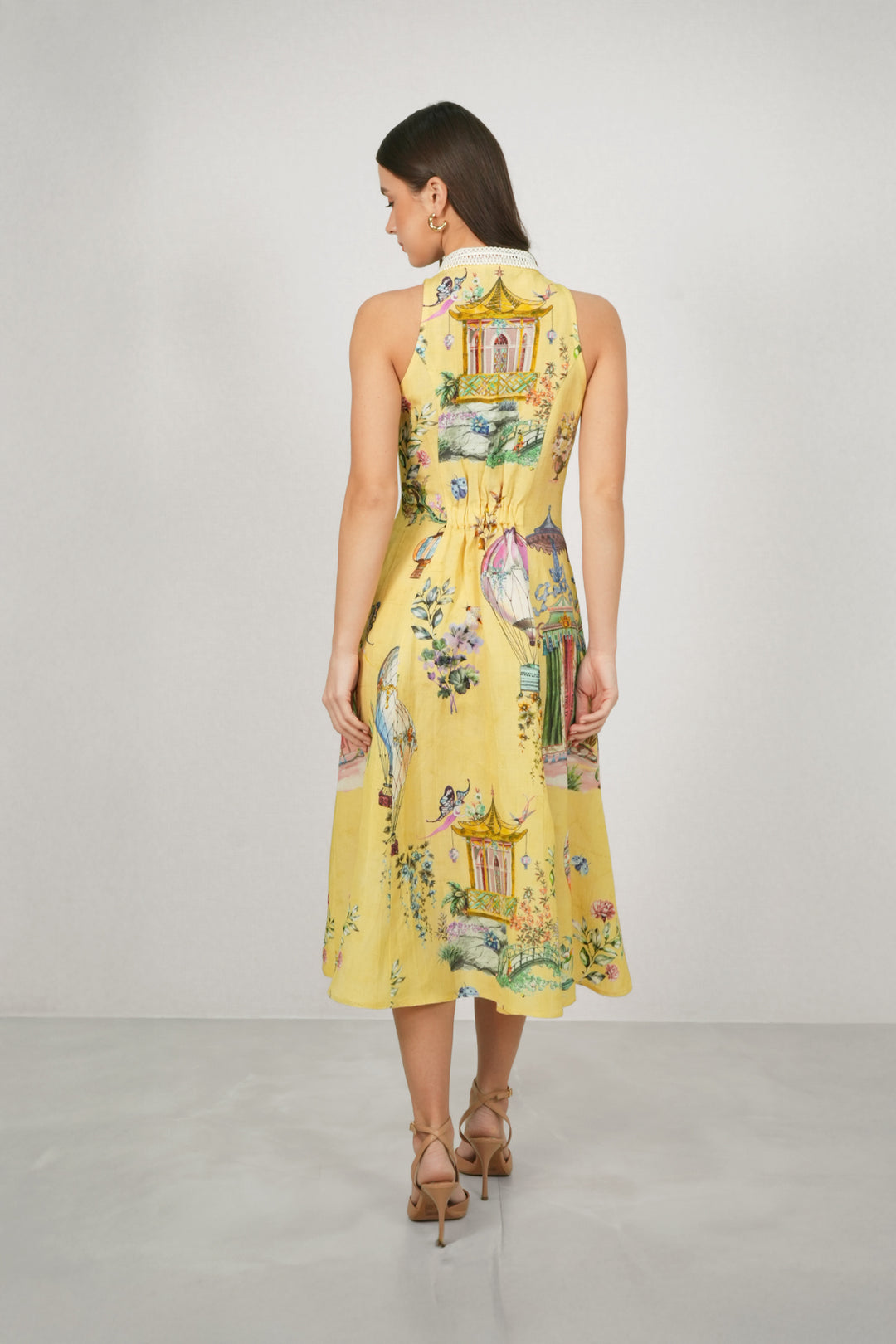 Cavira Collared Halter Midi Dress