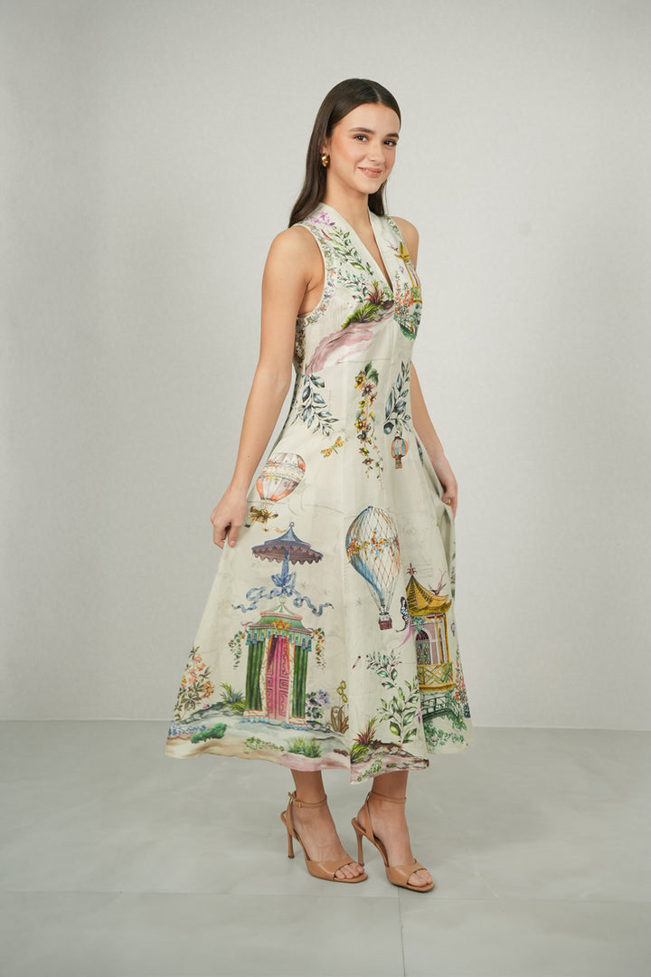 Auri Halter Midi Dress