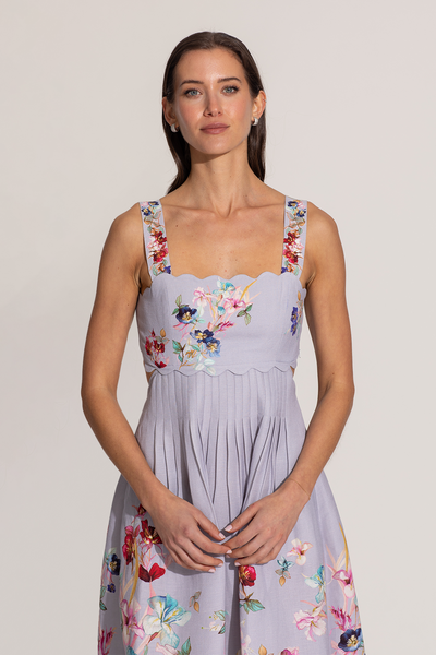 Anaya Scalop Bodice Midi Dress