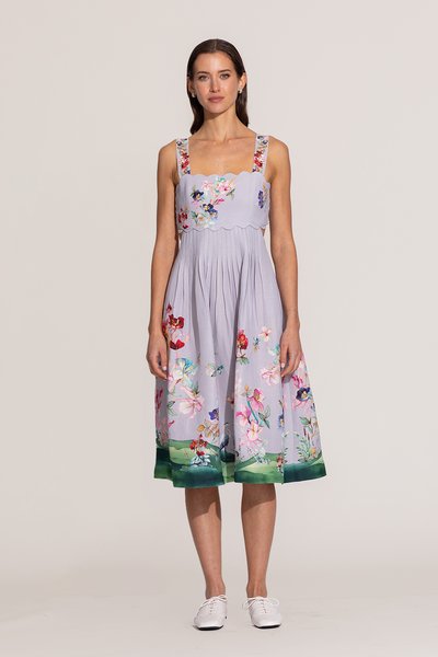 Anaya Scalop Bodice Midi Dress