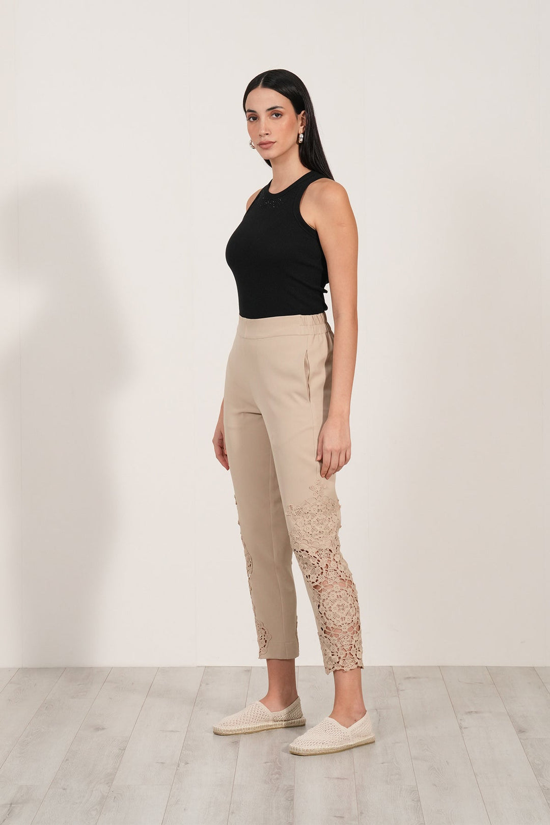 Lace Pants 53 Beige