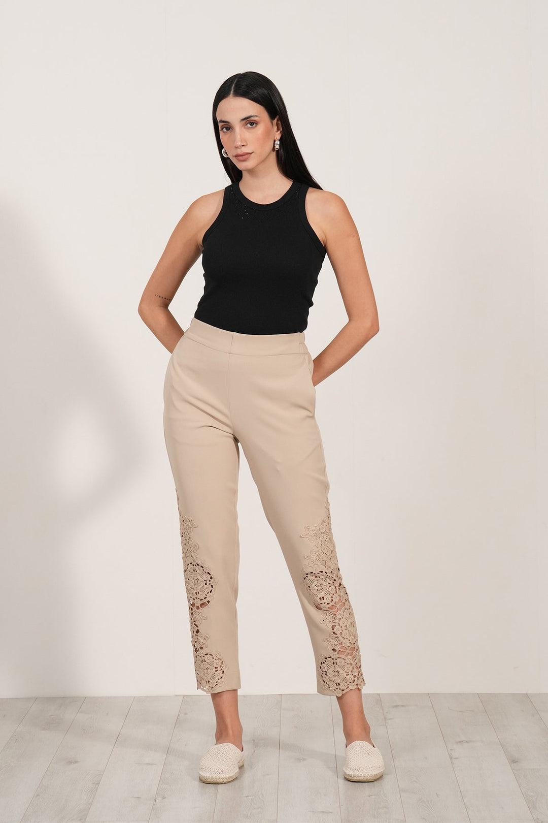 Lace Pants 53 Beige