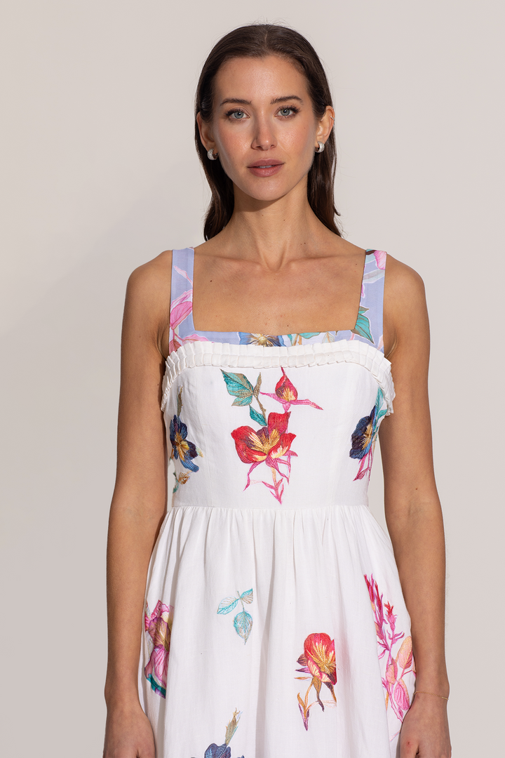 Saffy Pleated Trim Mini Dress