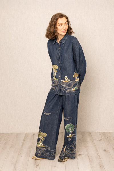 Ranna Gill Olba Oversized Shirt & Pants linen blend co-ord set.