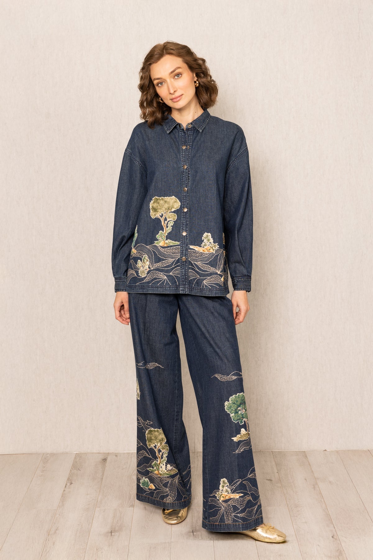 Ranna Gill Olba Oversized Shirt & Pants linen blend co-ord set.