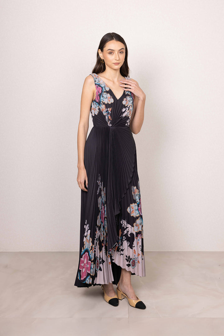 Zahira Overlap Pleated Dress