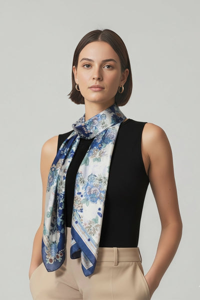 Navy Bloom Scarf