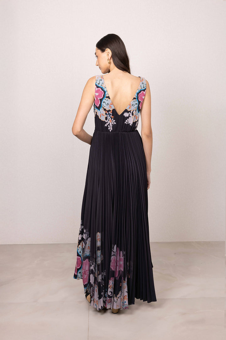Zahira Overlap Pleated Dress