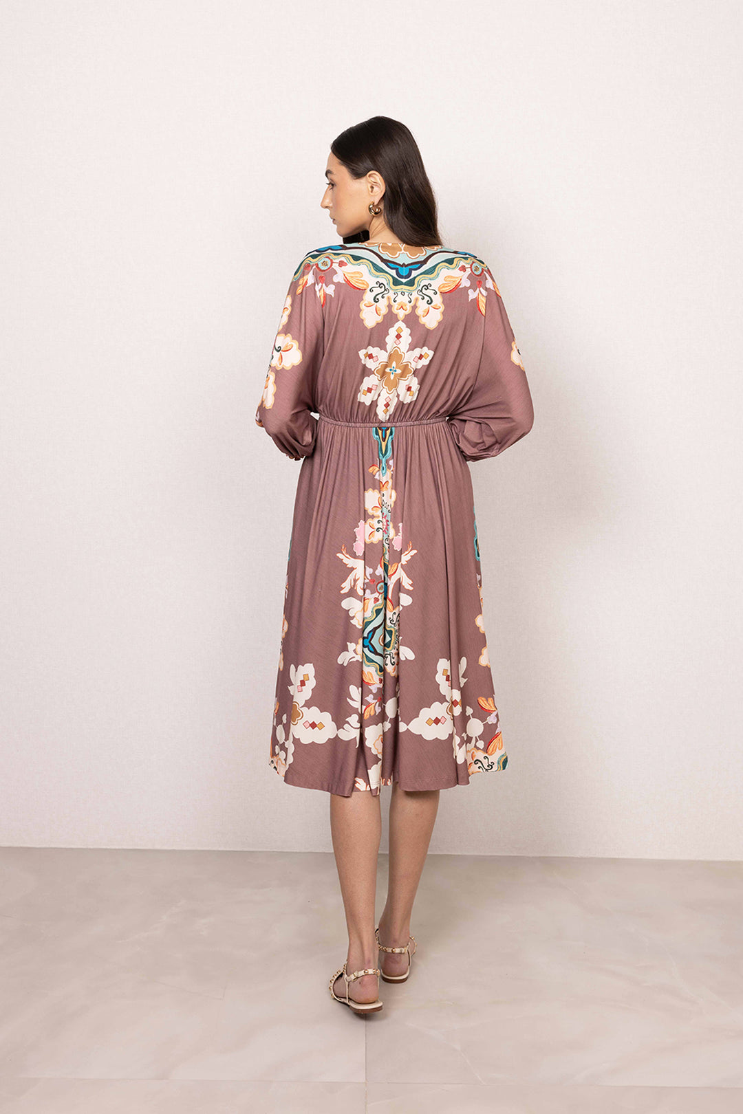 Arelis V Neck Midi Dress