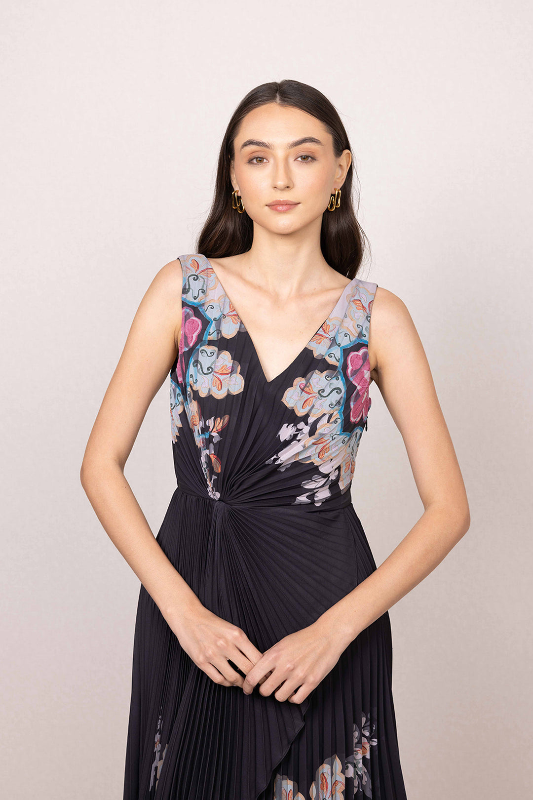 Zahira Overlap Pleated Dress