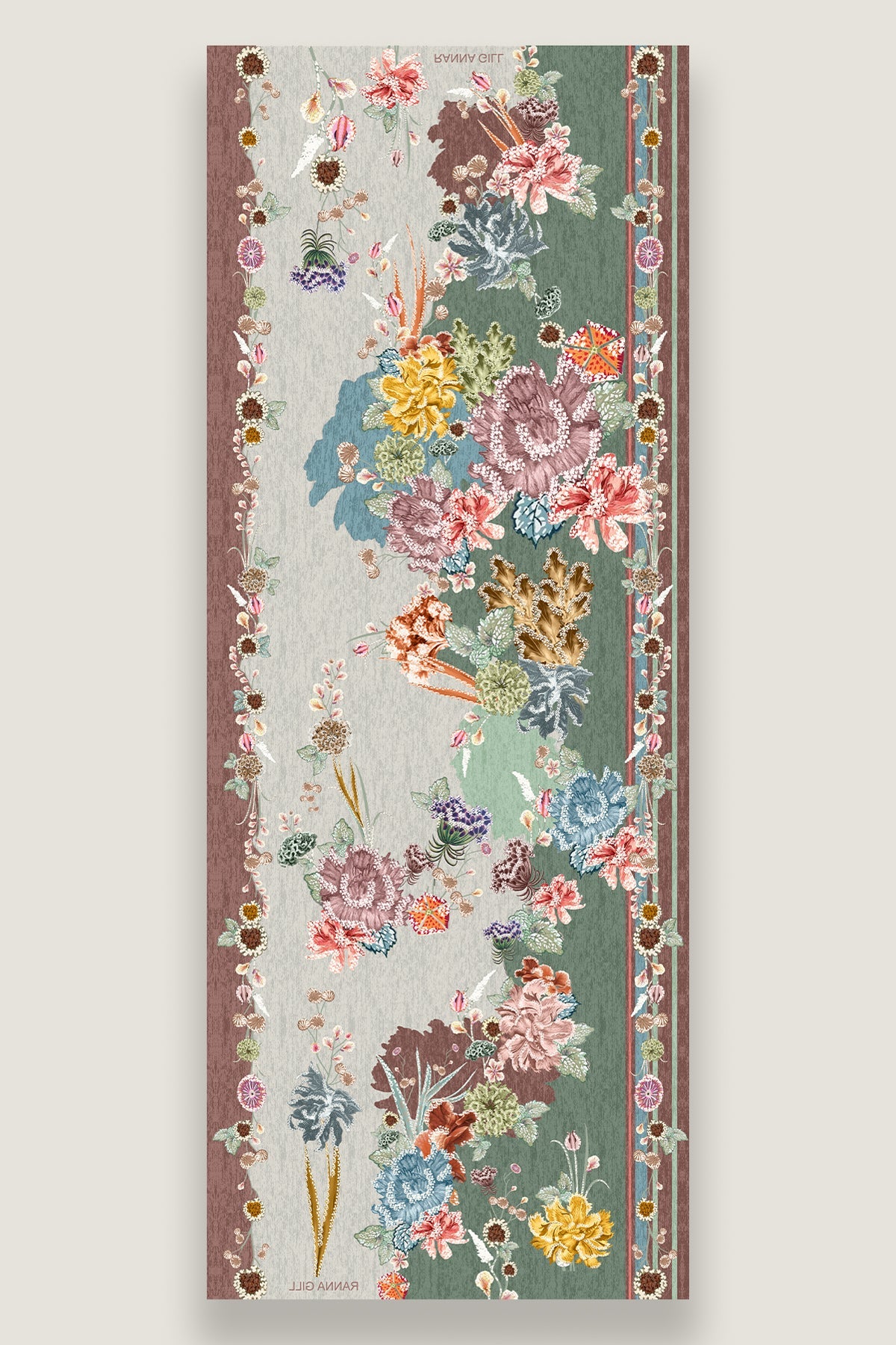 Grey Bloom field Scarf