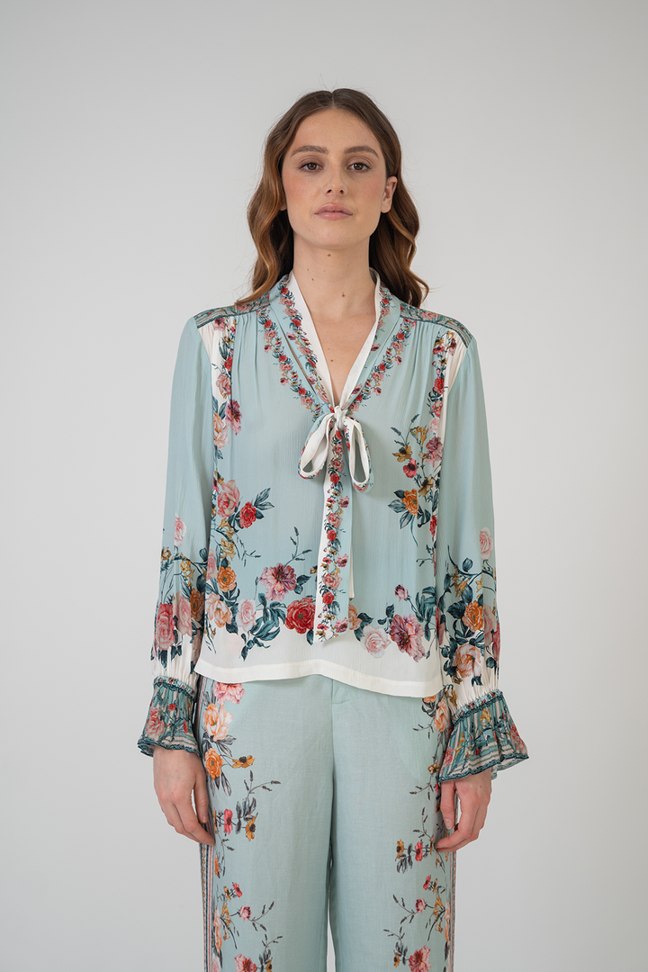 Isola Neck Tie Blouse