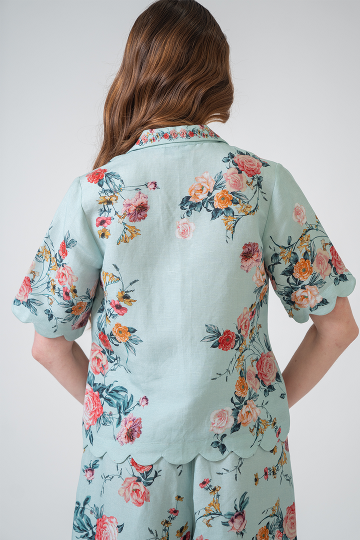 Liora Scalloped Button down Shirt