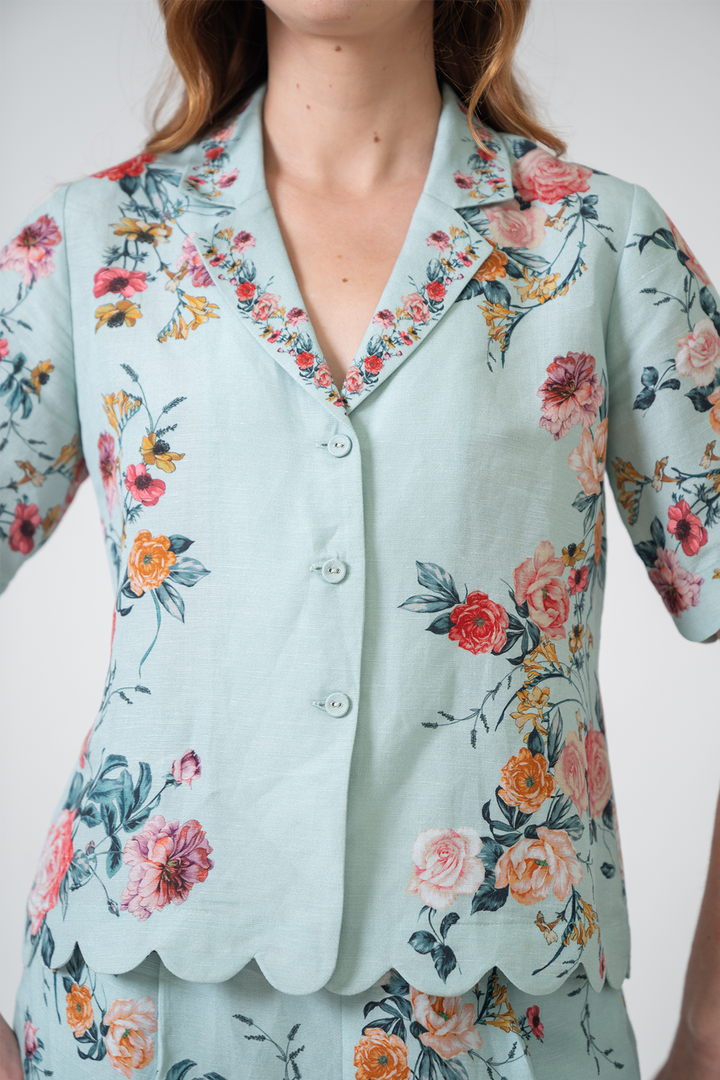 Liora Scalloped Button down Shirt