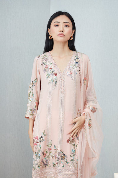 Ranna Gill Mason pink Bugla Lurex tunic set.