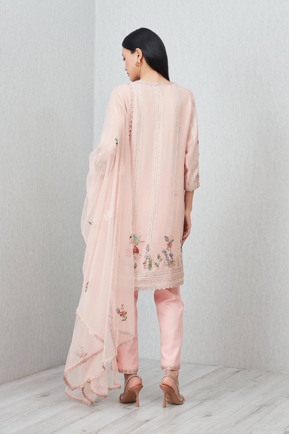 Ranna Gill Mason pink Bugla Lurex tunic set