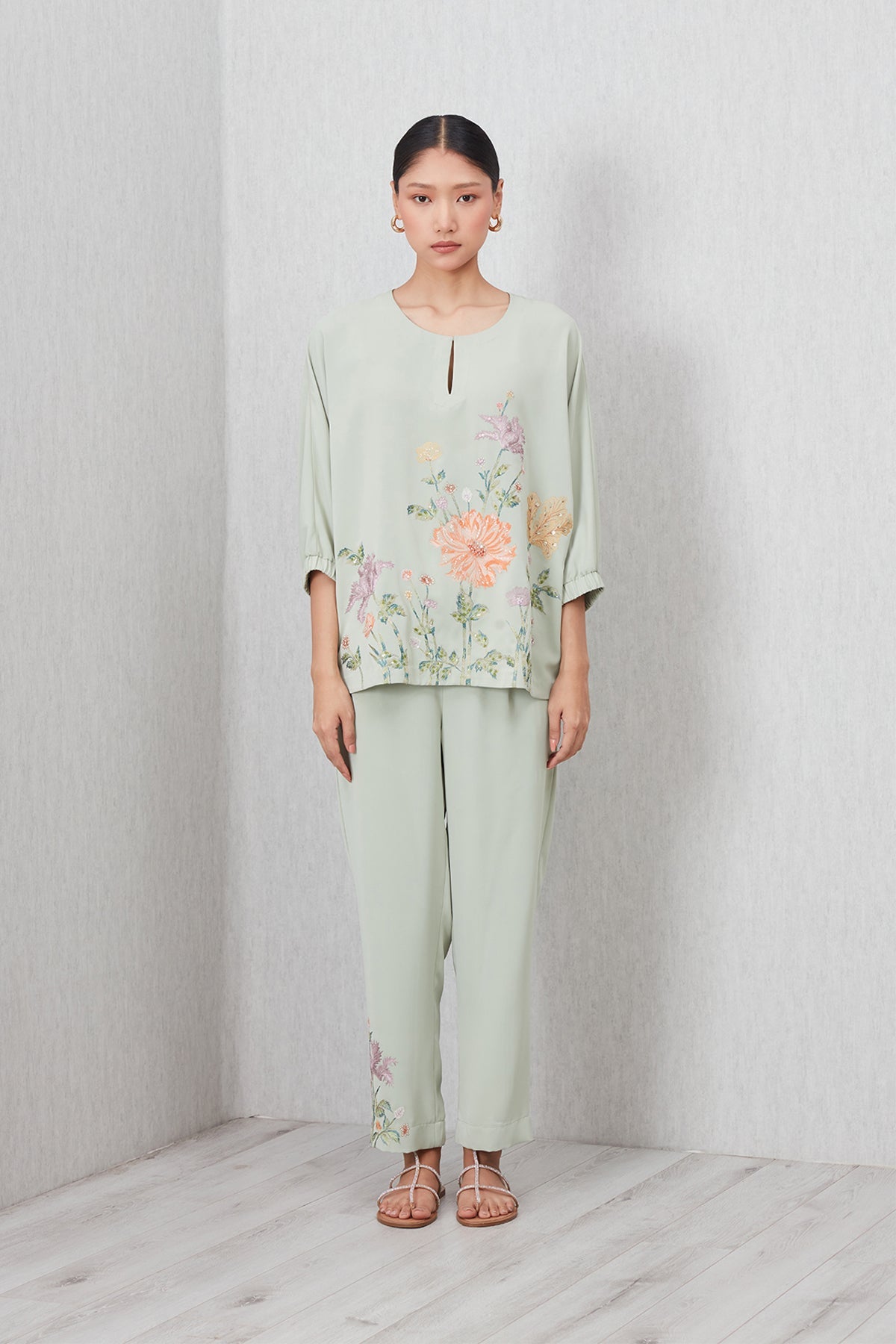 Ranna Gill Bria Designer Light green Co-ord Set.