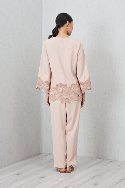 Ranna Gill Brume Dusty peach Royal Crinkle co-ord set.