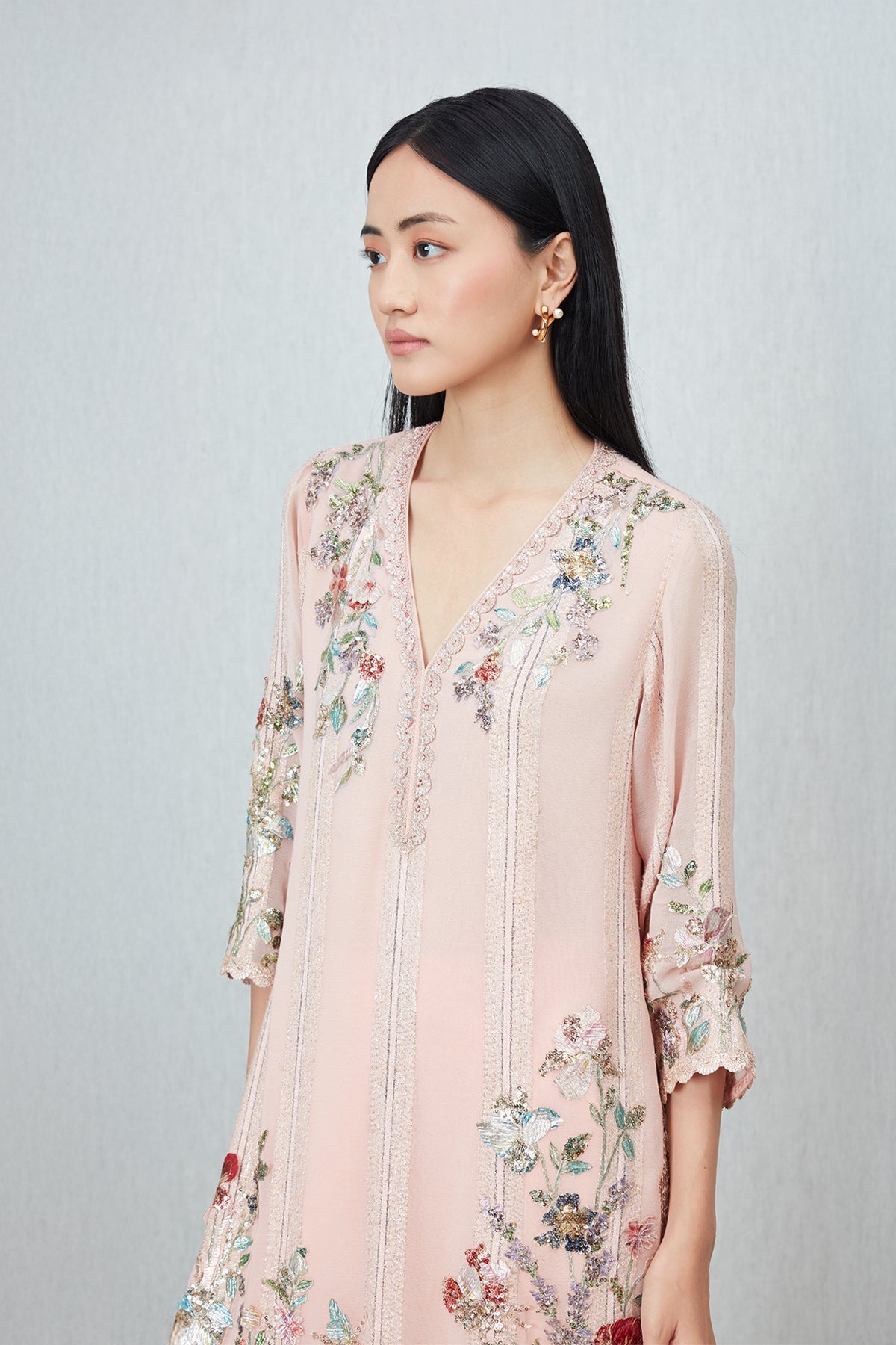 Ranna Gill Mason pink Bugla Lurex tunic set