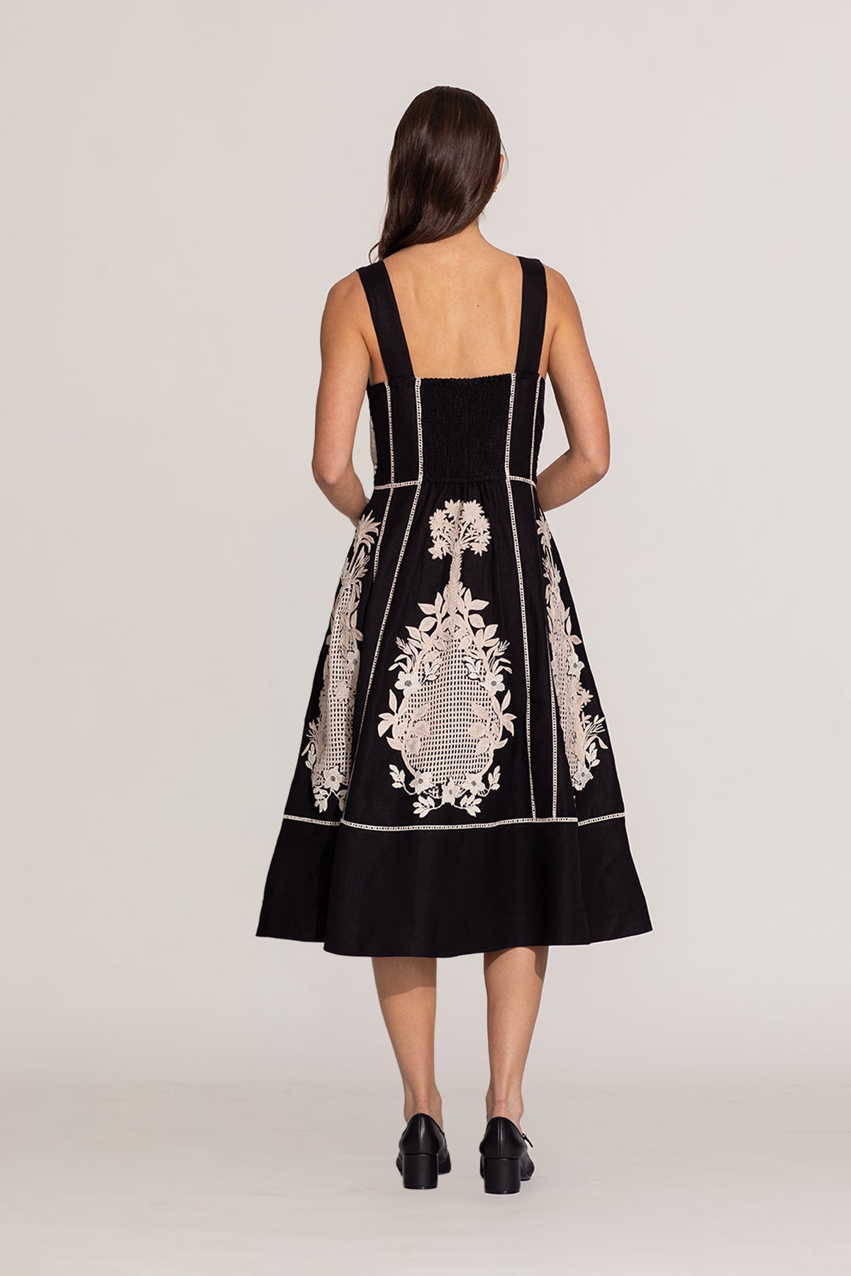 Amara Embroidered Midi Dress