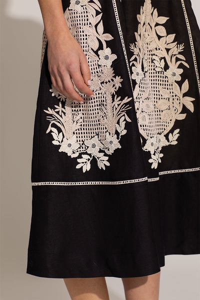 Amara Embroidered Midi Dress