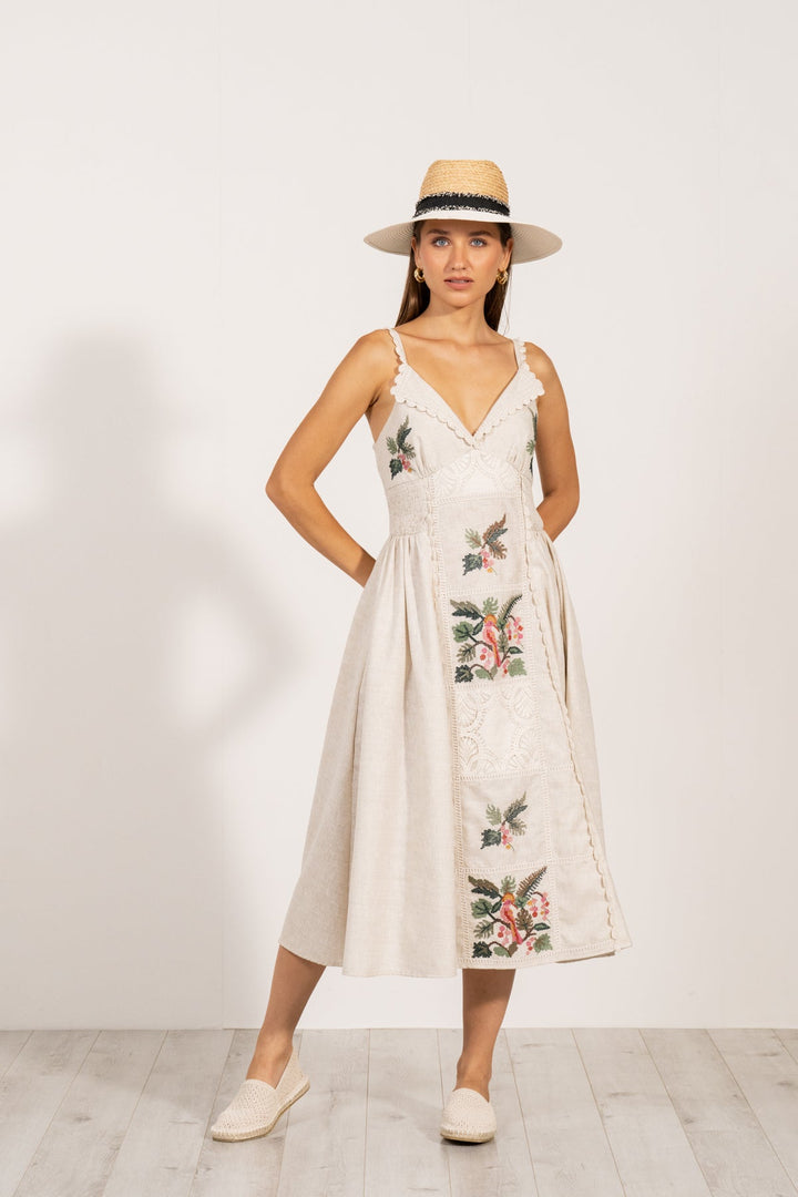 Nandini Gupta in Ursula Strap Midi Dress