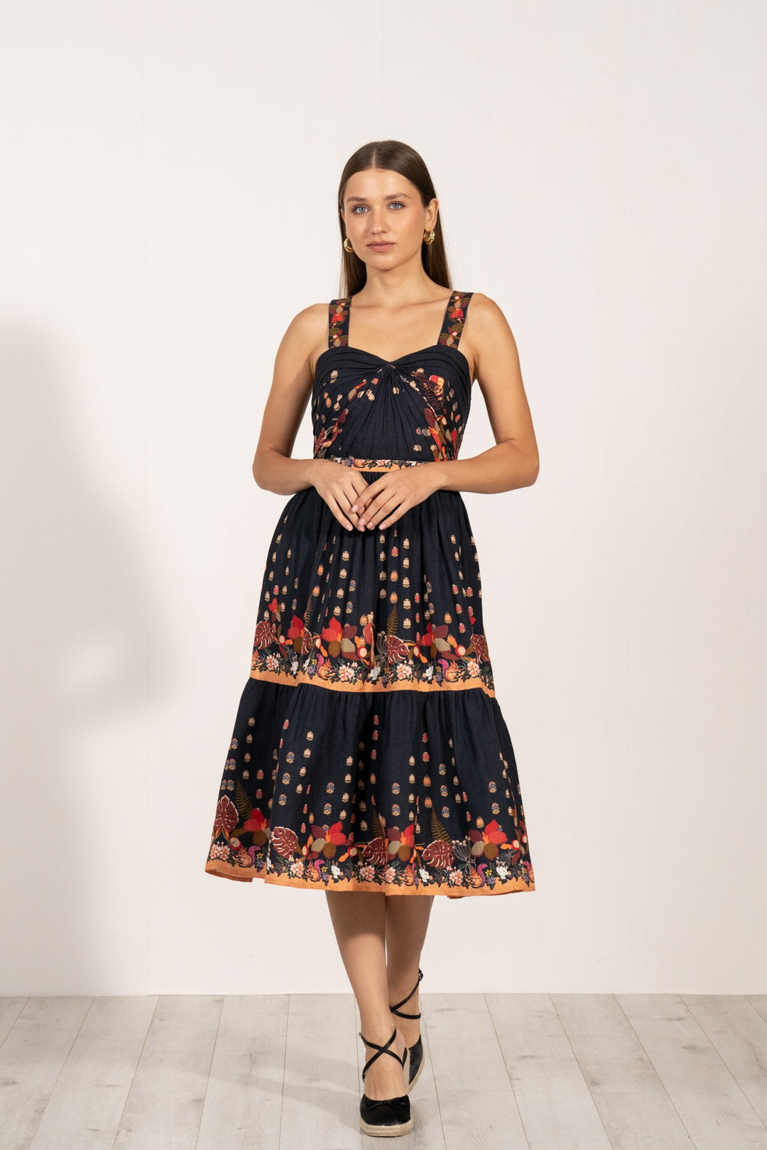 Amelia Drapet Strap Midi Dress | Ranna Gill India Amelia Drapet Strap Midi Dress | Ranna Gill India
