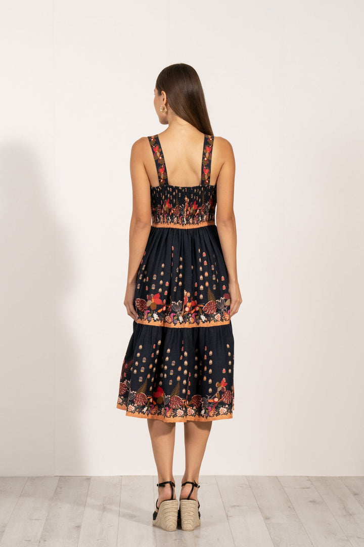 Amelia Drapet Strap Midi Dress