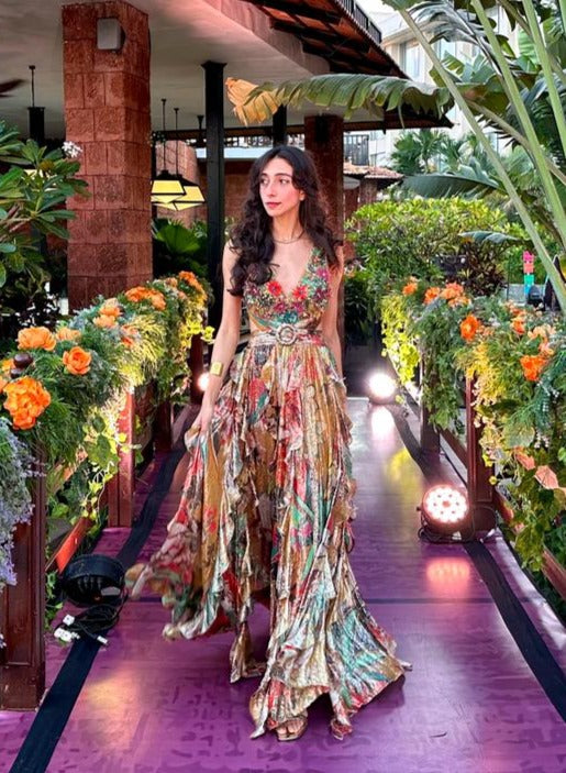 Delraaz in Aurelia Ruffled Maxi Dress