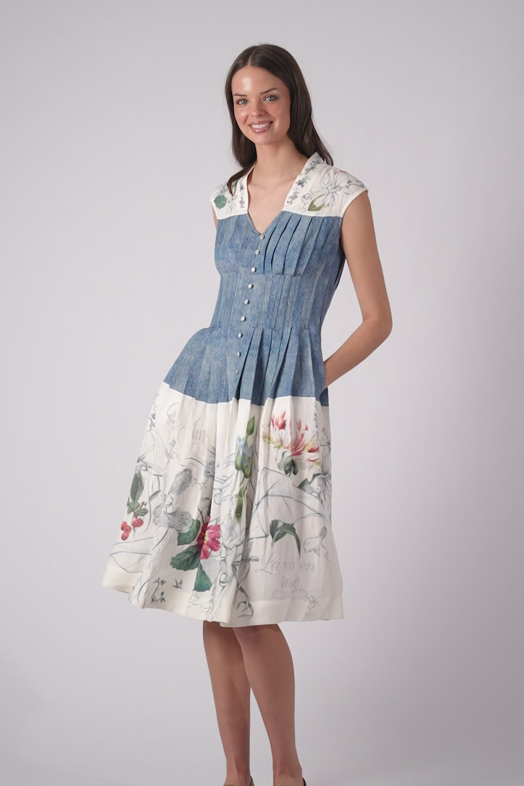 Binx Pleated Midi Dress