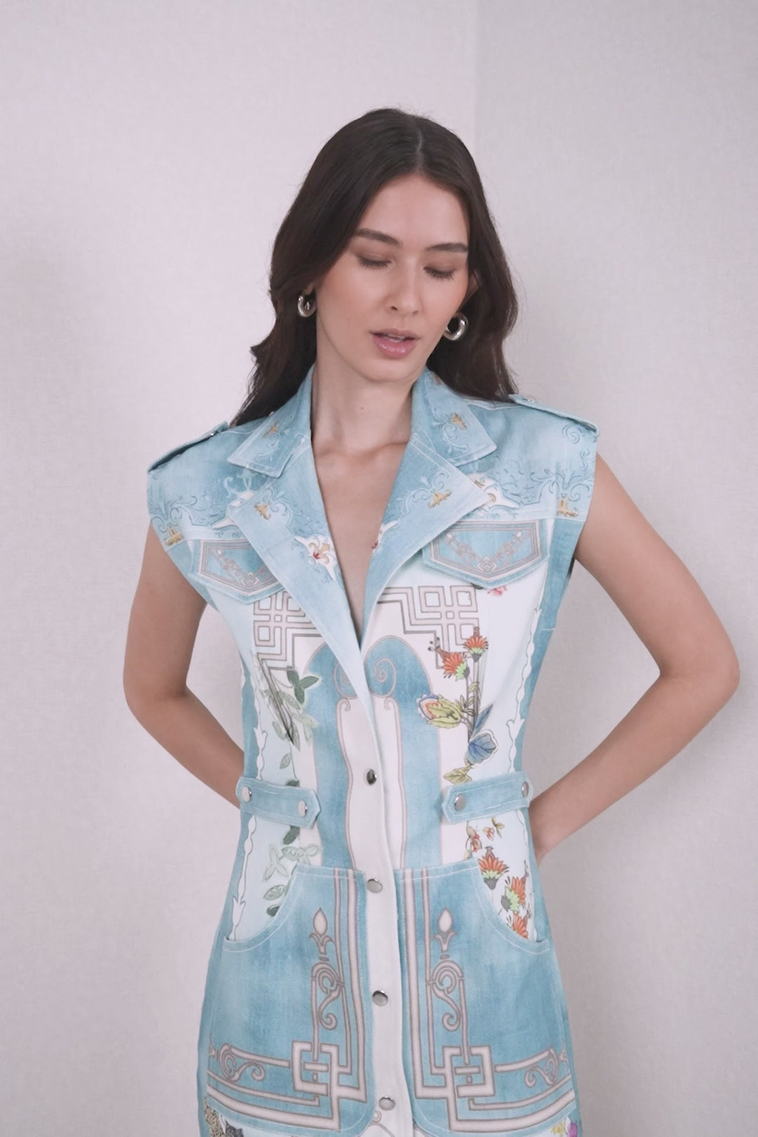 Dia Mirza in Koi Shirt Mini Dress