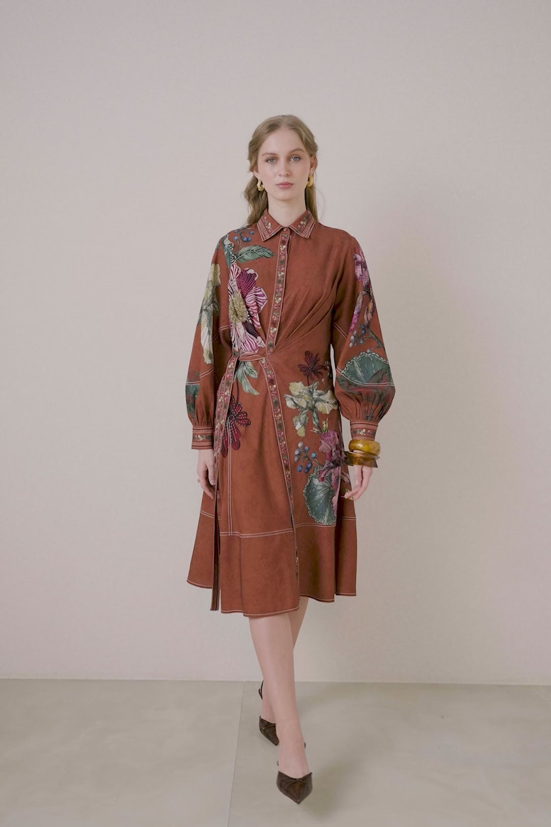 Hollis Wrap Tie Midi Dress