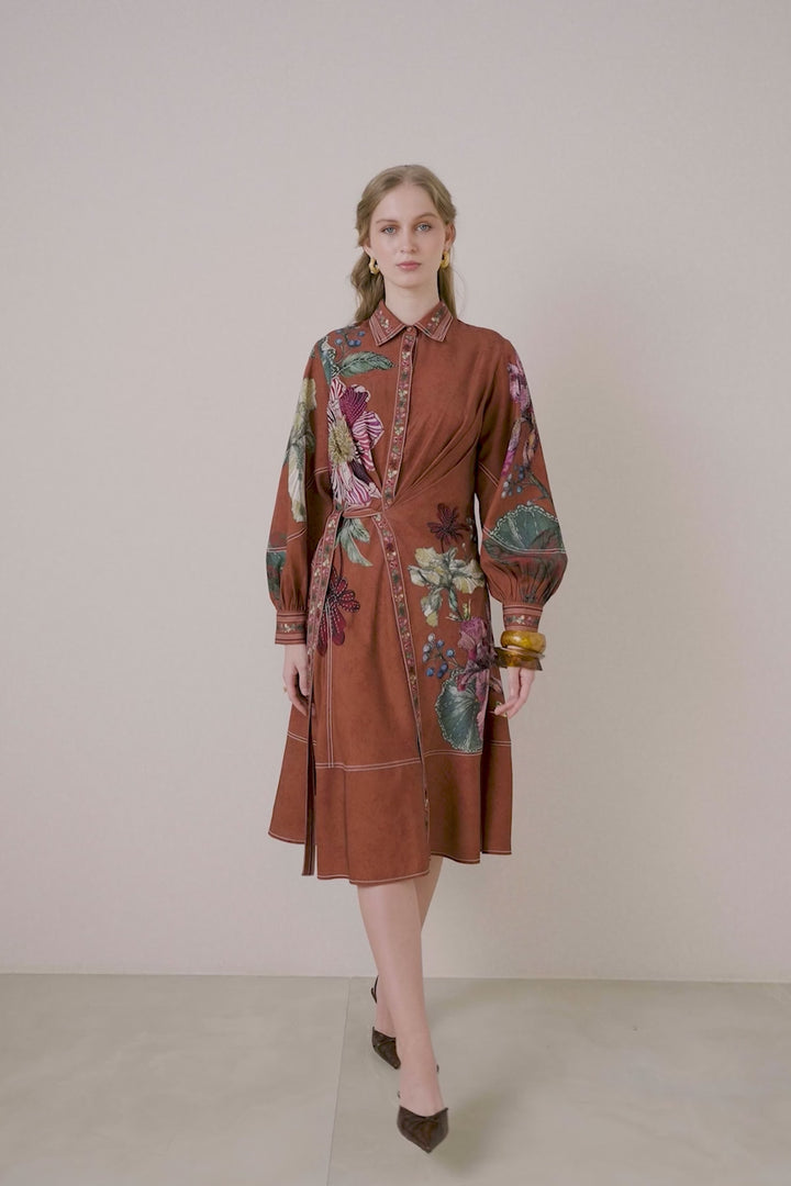 Hollis Wrap Tie Midi Dress
