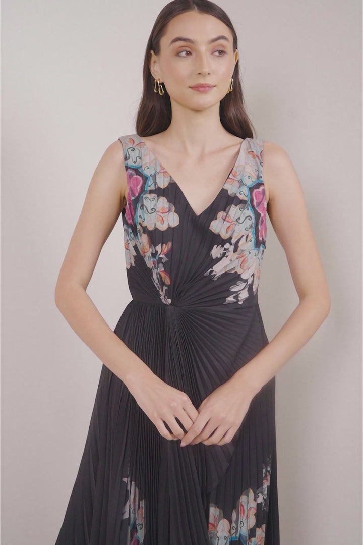 Zahira Overlap Pleated Dress
